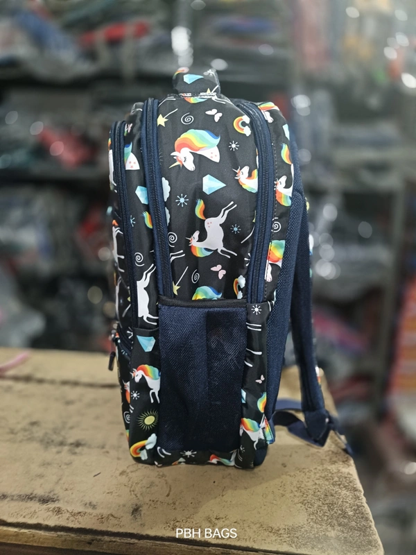 PBH P0163 18*14*6 Print Raincover Backpack - 18*14*6, Black