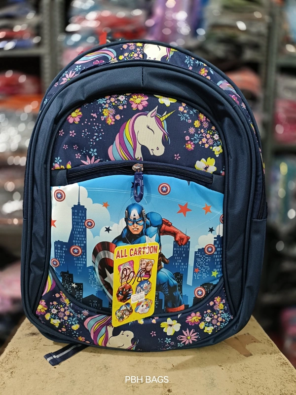 PBH Pbh P185 18*14*7 Lower Padded Soft Picture School Backpacks - 18*14*7, Black Rock