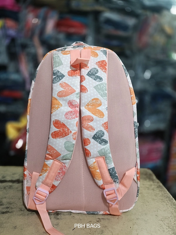 PBH P0190 18*16*6 Print Lower Padded Backpack - 18*16*6, New York Pink