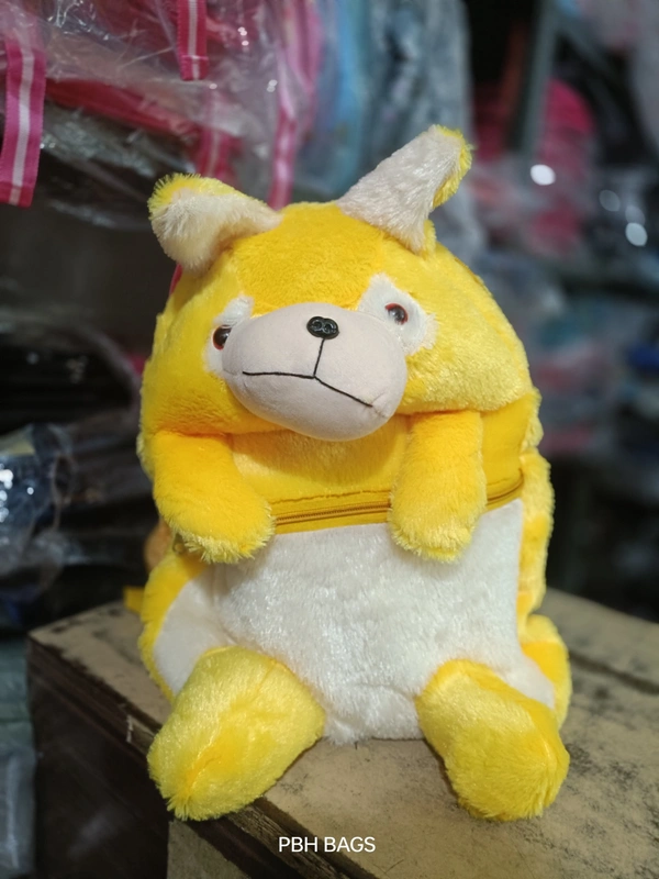 PBH P0191 14*12*4 TEDDY BACKPACKS - 14*12*4, Yellow