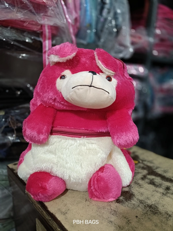 PBH P0191 14*12*4 TEDDY BACKPACKS - 14*12*4, Fuchsia Pink