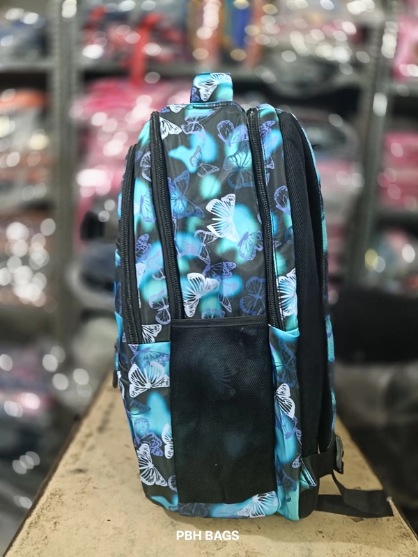 PBH P0163 18*14*6 Print Raincover Backpack - 18*14*6, Steel Blue