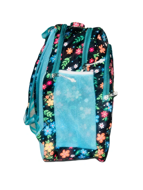 PBH P072 Print 18*14*7 15 liters BACK Mash Laptop Pocket Padded Backpack - 18*14*7, Black