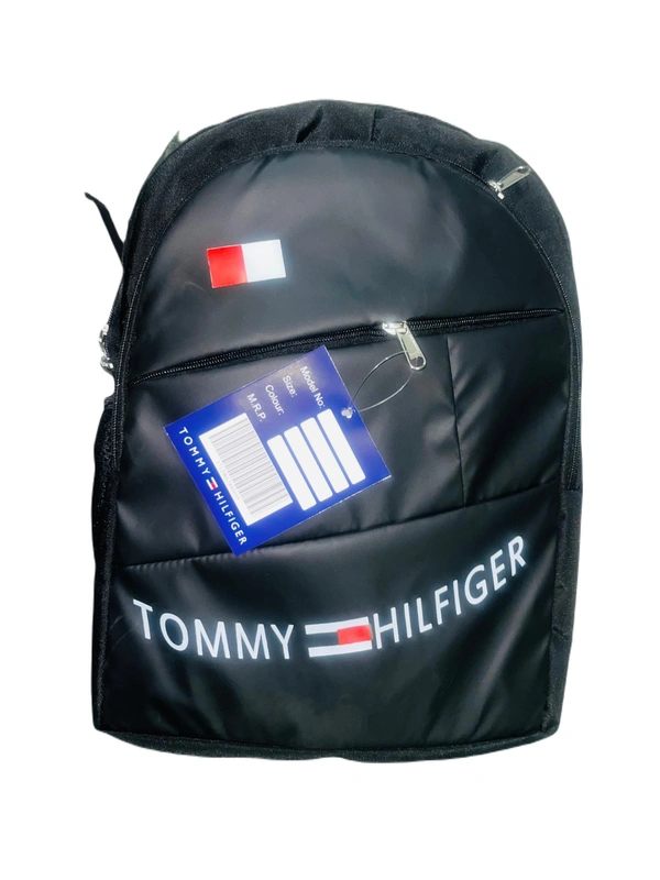 Tommy Hilfigher PBH P073 18*14*7 15 liters BACK Mash Laptop Pocket And Rain Cover Padded Backpack - 18*14*7, Black