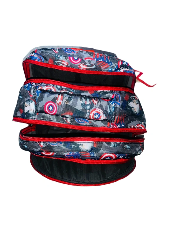 PBH P075 SCHOOL PRINTED BACKPACK - 16*12*6, Black
