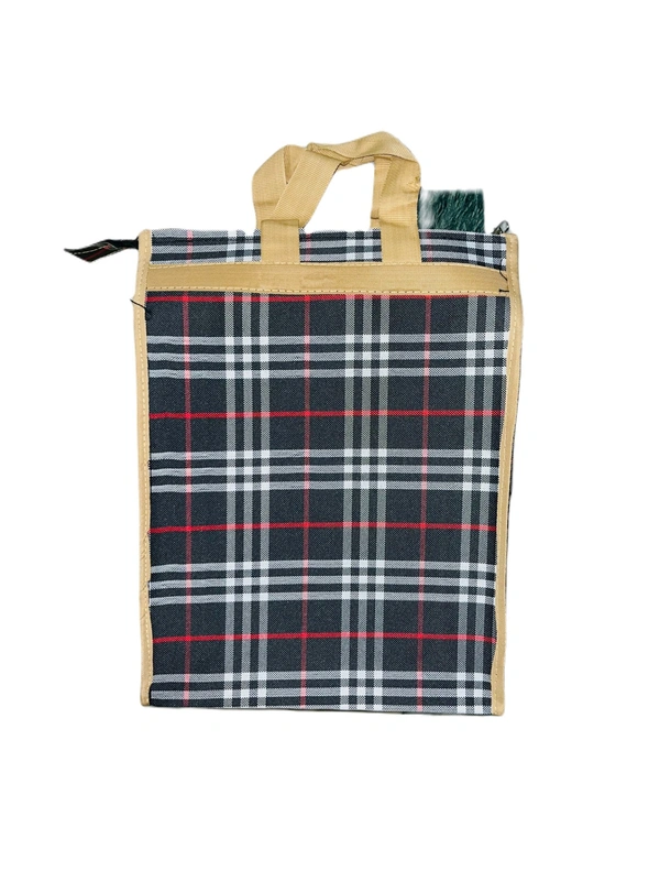 PBH p079 Matty Rubber Shopping Bags - 12*10*2 Inches, Dove Gray