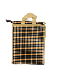 PBH p079 Matty Rubber Shopping Bags - 12*10*2 Inches, Gold