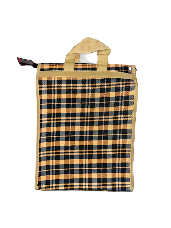 PBH p079 Matty Rubber Shopping Bags - 12*10*2 Inches, Gold
