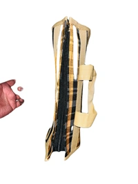 PBH p079 Matty Rubber Shopping Bags - 12*10*2 Inches, Gold