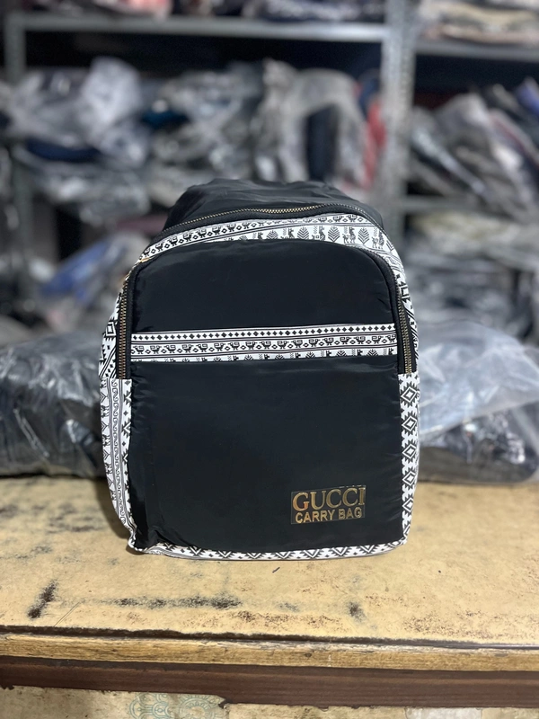 GUCCI PBH P072 14*12*6 Ethnic/Aztec Print Canvas Mini Backpack For Ladies/ Picnic - Black, 14*12*6