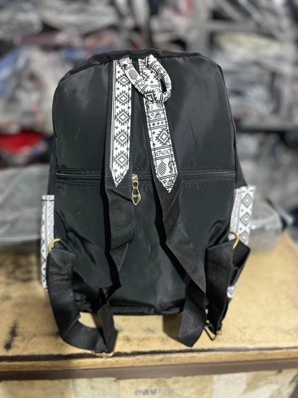 GUCCI PBH P072 14*12*6 Ethnic/Aztec Print Canvas Mini Backpack For Ladies/ Picnic - Black, 14*12*6