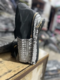 GUCCI PBH P072 14*12*6 Ethnic/Aztec Print Canvas Mini Backpack For Ladies/ Picnic - Black, 14*12*6