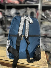 GUCCI PBH P072 14*12*6 Ethnic/Aztec Print Canvas Mini Backpack For Ladies/ Picnic - Nevy Blue, 14*12*6