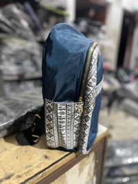 GUCCI PBH P072 14*12*6 Ethnic/Aztec Print Canvas Mini Backpack For Ladies/ Picnic - Nevy Blue, 14*12*6