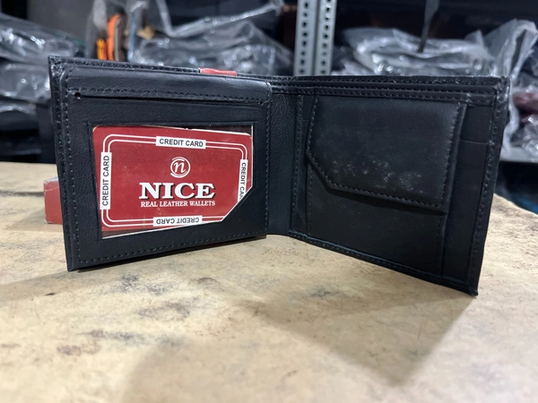 NICE "Nice" Real Leather Wallet / Gents Purse - Black, 5*4