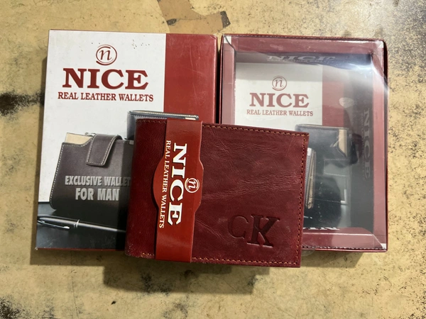 NICE "Nice" Real Leather Wallet / Gents Purse - Red Oxide, 5*4