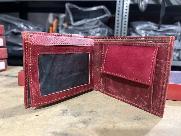 NICE "Nice" Real Leather Wallet / Gents Purse - Red Oxide, 5*4
