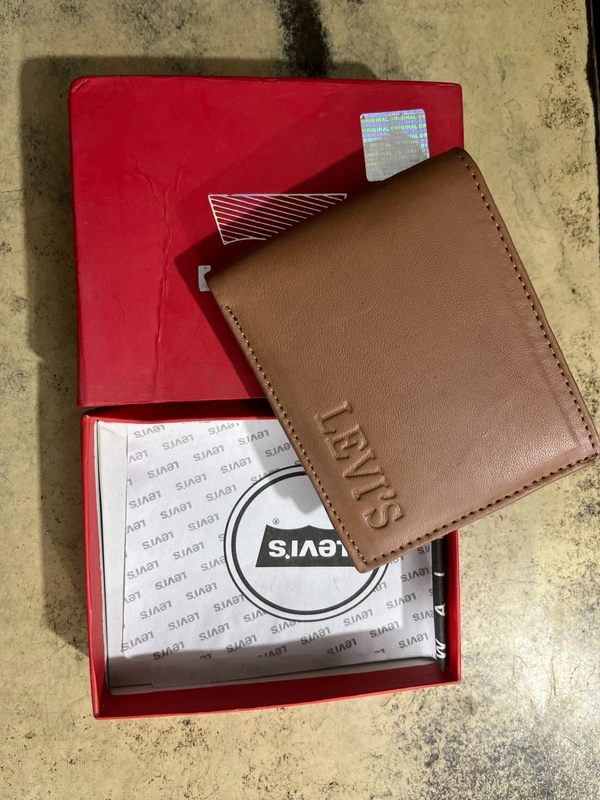 LEVIS Levi’s Classic Men’s Bi-Fold Leather Wallet / Gents Purse - Yukon Gold, 5*4