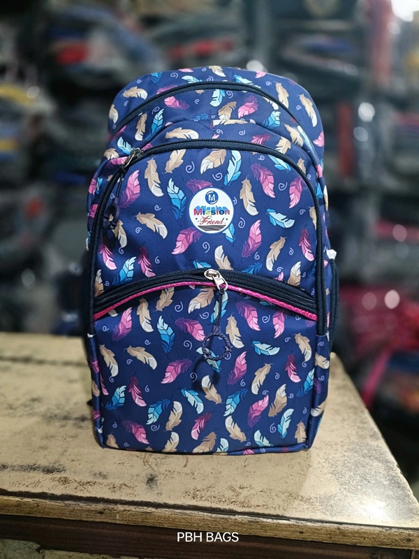 Pbh P003  Print 16*12*6 Soft Backpack - 16*12*6, Black