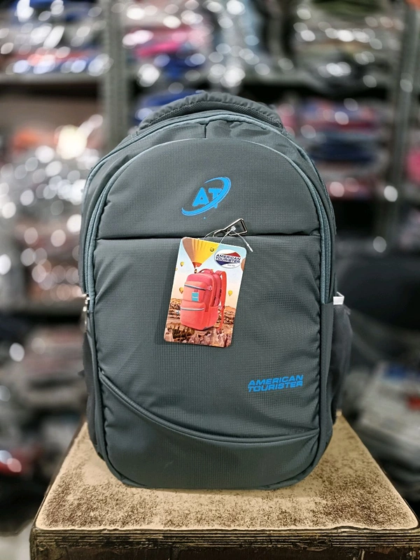 American Tourister Pbh AT P041 LAPTOP 18*14*6 SOFT POLYSTER WITH INNER POCKET LOWER PADDED BACKPACK - Silver, 18*14*6