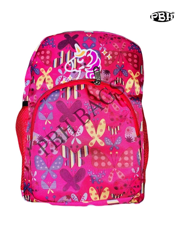 Pbh P043 Small Print Backpack - Magenta / Fuchsia, 14*12*5
