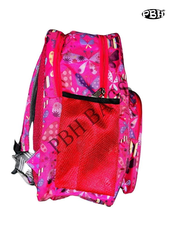 Pbh P043 Small Print Backpack - Magenta / Fuchsia, 14*12*5