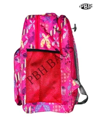Pbh P043 Small Print Backpack - Magenta / Fuchsia, 14*12*5