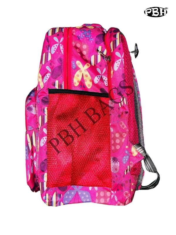 Pbh P043 Small Print Backpack - Magenta / Fuchsia, 14*12*5