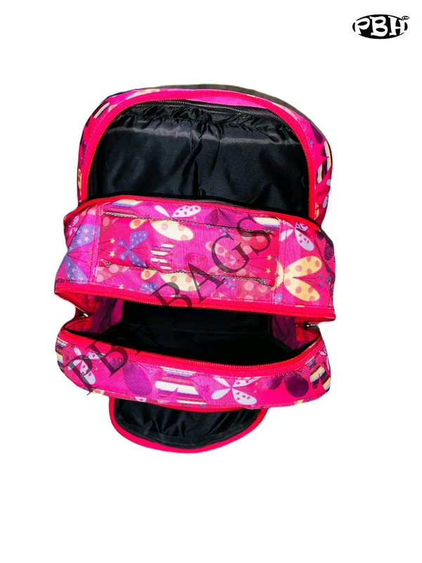 Pbh P043 Small Print Backpack - Magenta / Fuchsia, 14*12*5