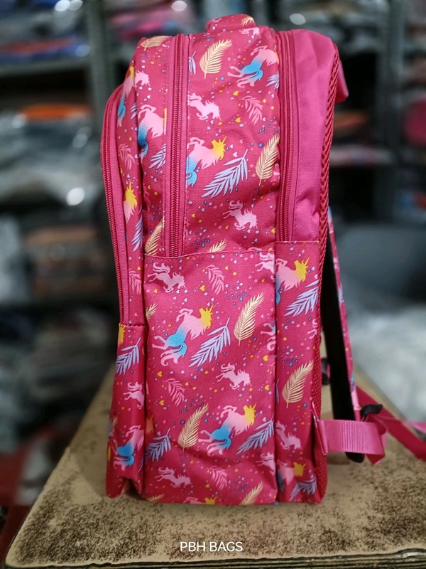 PBH P075 SCHOOL PRINTED BACKPACK - 18*14*7, Pink Flamingo