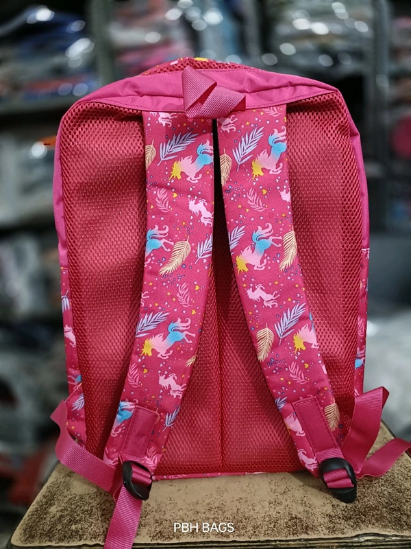 PBH P075 SCHOOL PRINTED BACKPACK - 18*14*7, Pink Flamingo