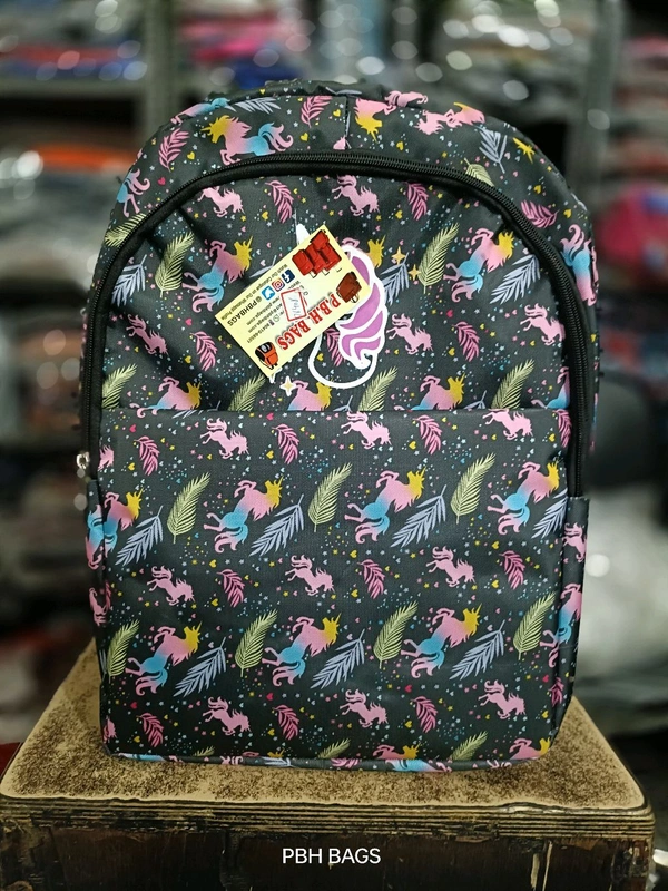 PBH P075 SCHOOL PRINTED BACKPACK - 18*14*7, Black