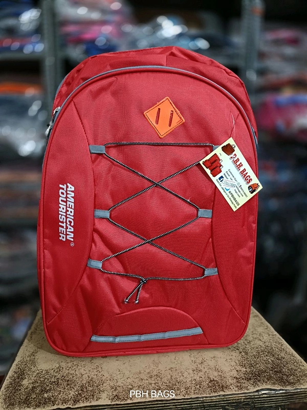 American Tourister PBH P099  18*14*6 LAPTOP POCKET BACKPACK - Red, 18*14*6