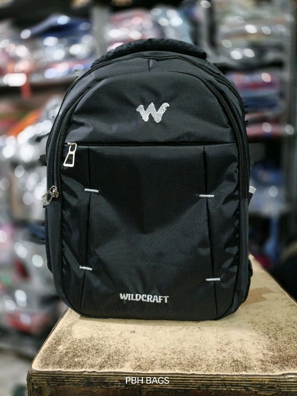 WILDCRAFT PBH P0106 LOWER PADDED LAPTOP POCKET SOFT 18*14*7 BACKPACK - 18*14*7, Black