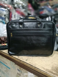 Pbh P0137 Leather 20-18-8 Fully Padded Interior Smart Pockets Laptop Bags - Black, 20-18-8 Inches