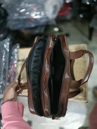 Pbh P0137 Leather 20-18-8 Fully Padded Interior Smart Pockets Laptop Bags - Brown, 20-18-8 Inches