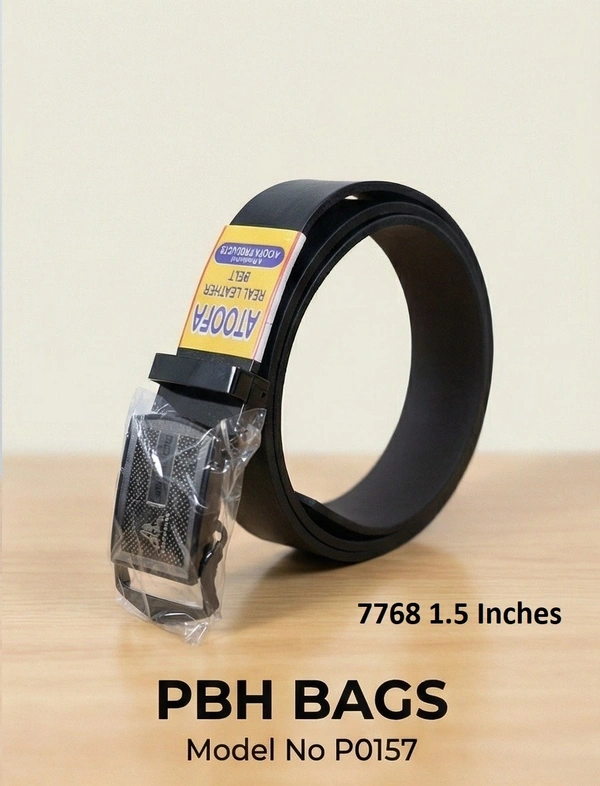 PBH BAGS Men's Classic Black Real Leather Belt – Model P0157 (1.5 Inch Width) - Jaguar