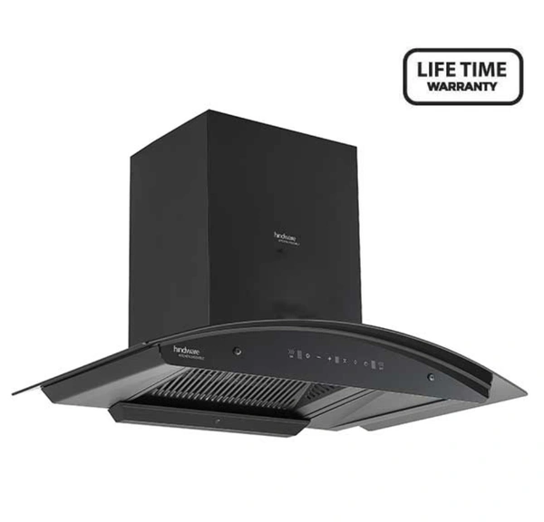 Hindware ZINNIA BLK 75 MaxX SILENCE CHIMNEY - Black, 90cm