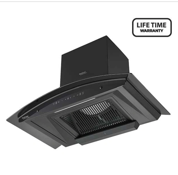 Hindware ZINNIA BLK 75 MaxX SILENCE CHIMNEY - Black, 90cm