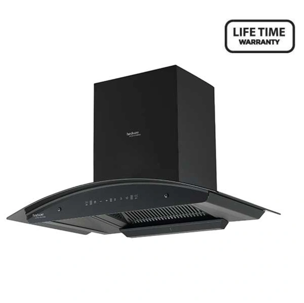 Hindware ZINNIA BLK 75 MaxX SILENCE CHIMNEY - Black, 90cm