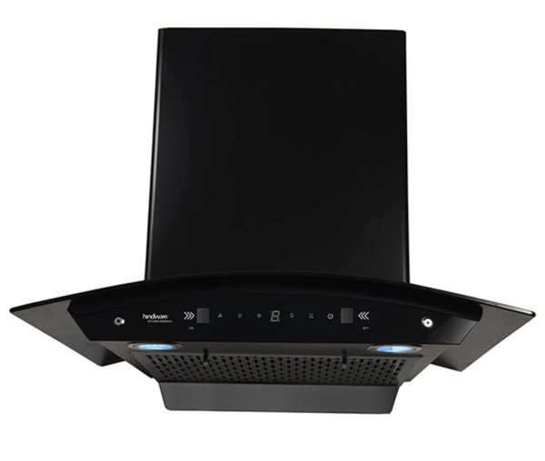 Hindware  CHROMIA BLK AUTO CLEAN CHIMNEY - 90cm, FREE INSTALLATION, Black