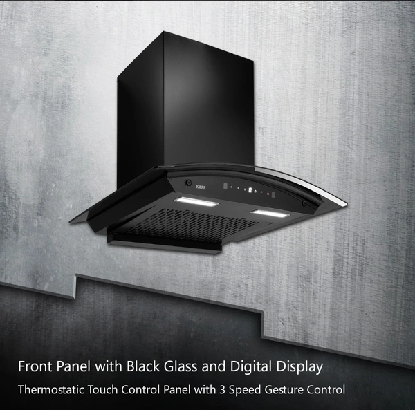 KAFF MAINZ DHC 60/75/90 Kitchen Chimney - 90cm, Black