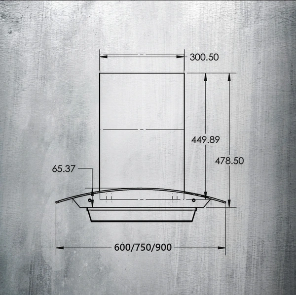 KAFF MAINZ DHC 60/75/90 Kitchen Chimney - 90cm, Black