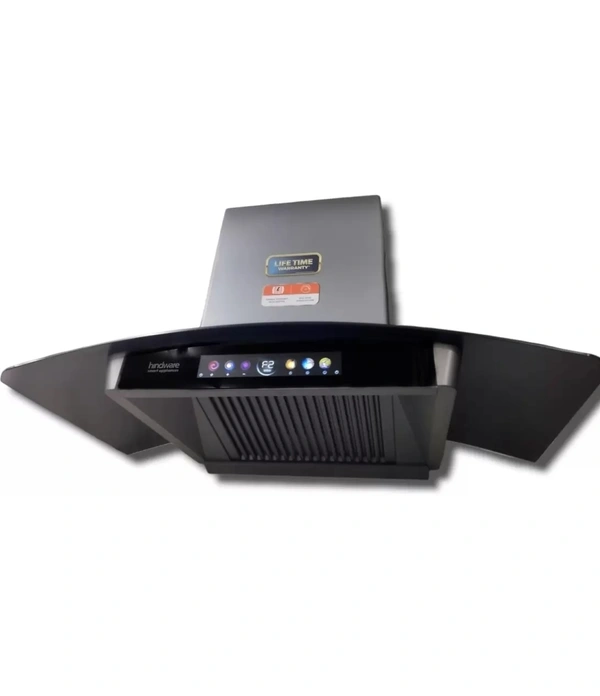 hindware Hindware RAYLENE 90 | Filterless Technology | MaxX Suction 1700 m³/hr* | BLDC Motor | Auto Clean Wall Mounted Chimney  (GREY 1700 CMH) - 90cm, Gray, Installation Call 03371646333