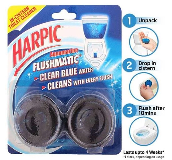 Harpic Flushmatic Aquamarine In Ke Cistern Toilet Cleaner,50g