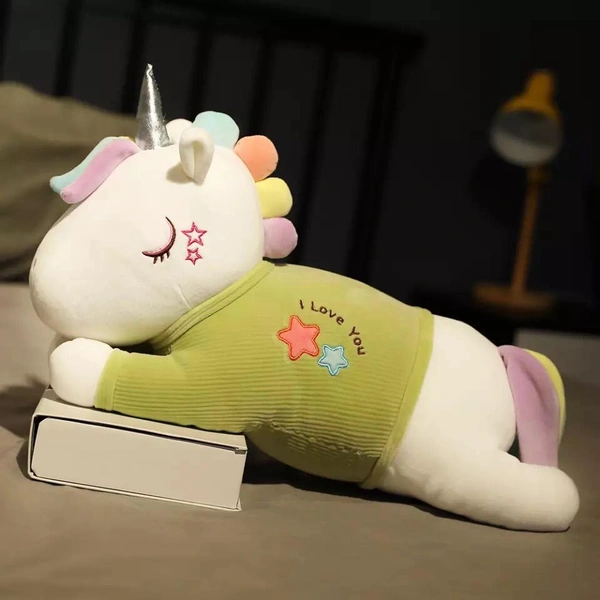 Chubby Unicorn I Love U Super Soft Plush Toys for Kids - Multicolour, 35cm