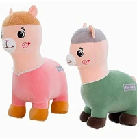 Chubby Lovely Alpaca Llama Plush Toy Animal Stuffed Animal Dolls Soft Plush Sheep for Kids Girls Birthday Gifts  - Multicolour, 40cm