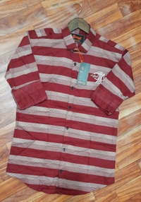Casual Shirt Strip - Maroon, L