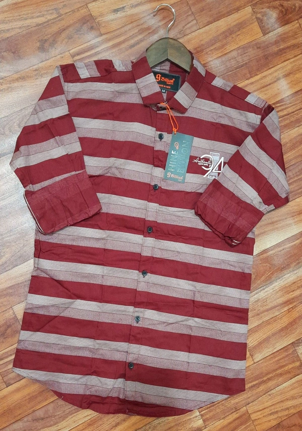 Casual Shirt Strip - Maroon, L