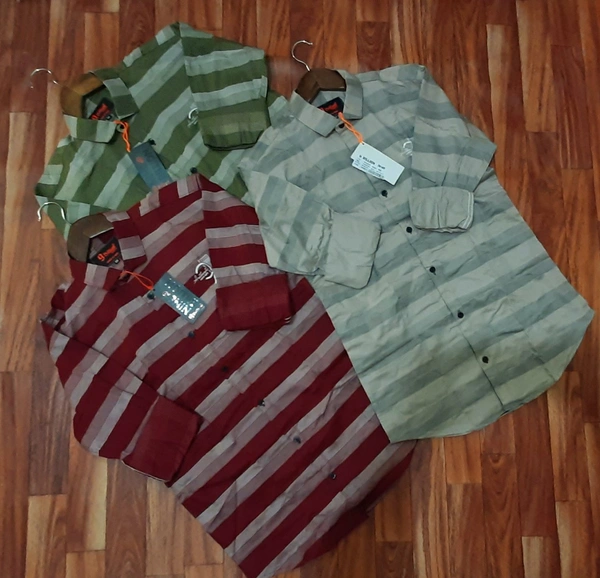Casual Shirt Strip - Grey, L